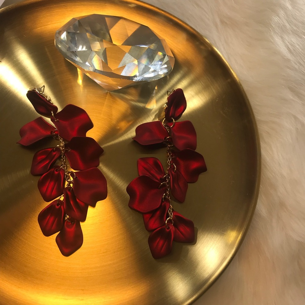 Rose Petal Drop Earrings